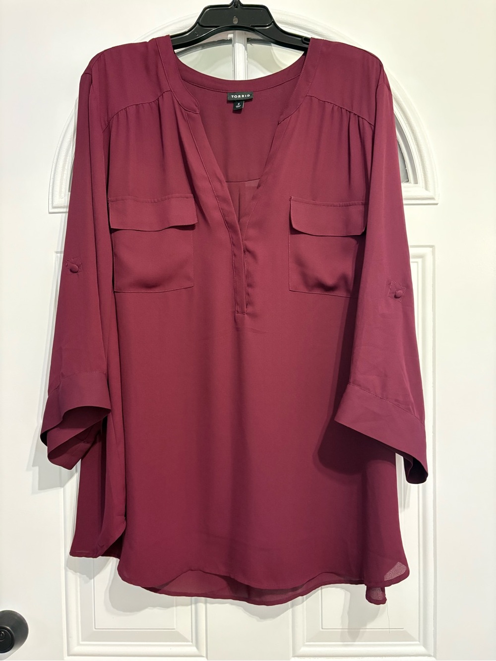 Torrid Women's Harper Blouse in Burgundy